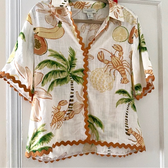 Calypso St. Barth Tops - Calypso St Barth Tropical Print Shirt Coastal